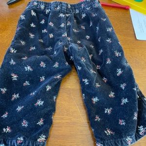 Navy Blue Pants with Flowers
